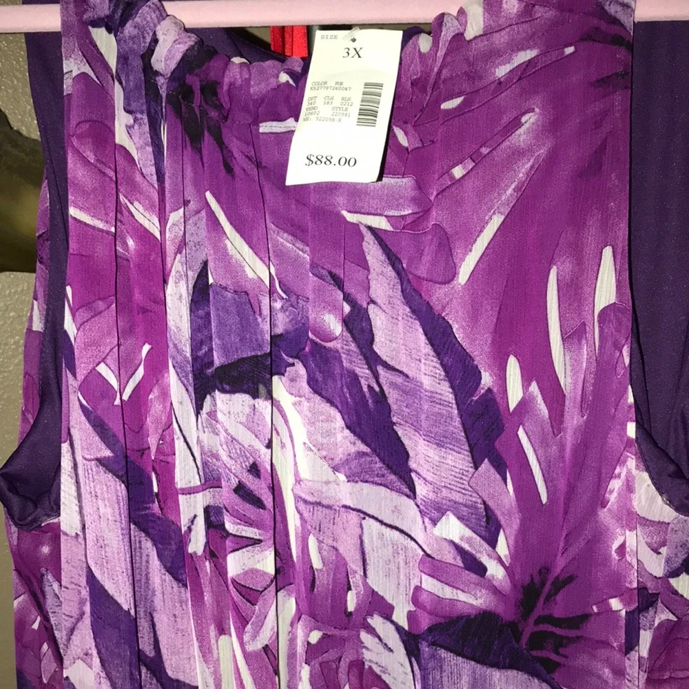 Purple Floral Women's Dress - Picture 2 of 8